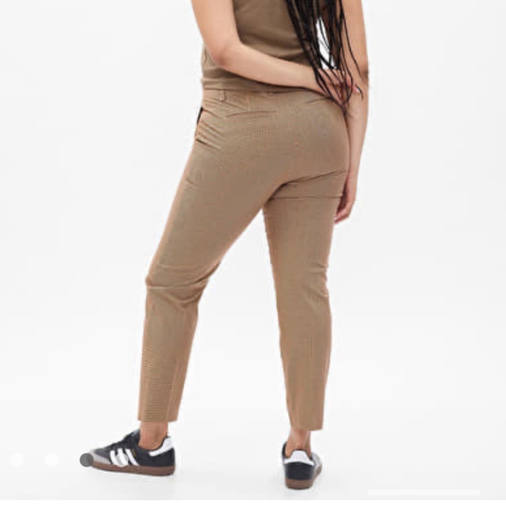 GAP Suiting Trousers Brown Plaid Pants Sz 12 Cropped Tan Work Casual Office #cc